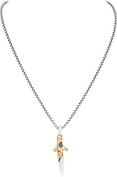 David Yurman Waves Dagger Amulet and chain in sterling silver with 18k yellow gold David Yurman Waves Dagger Amulet and chain in sterling silver with 18k yellow gold