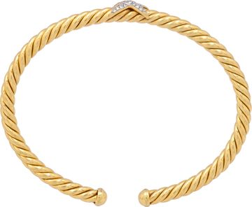 David Yurman X CableSpira Station Diamond Bracelet in 18k yellow gold