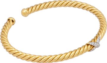 David Yurman X CableSpira Station Diamond Bracelet in 18k yellow gold