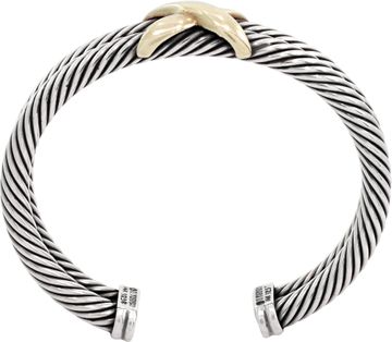 David Yurman X Classic Cable Station Bracelet in sterling silver and 14k yellow gold