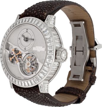DeWitt Tourbillon 8300.48/02.m120 18k White Gold Silver dial 43mm Manual watch