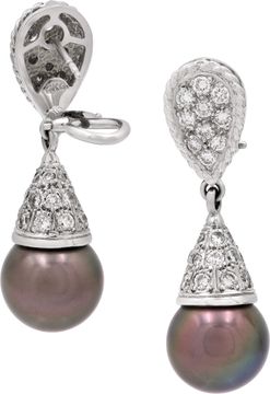 Diamond 18k white gold with Tahitian pearls