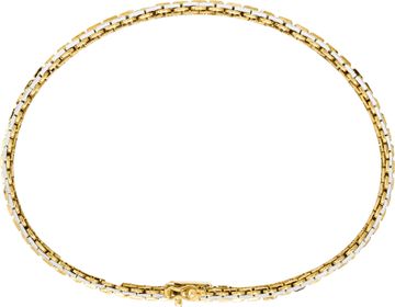 Diamond and blue sapphire line bracelet in 18k yellow gold