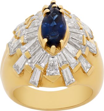 Diamond and blue sapphire ring in 18k Diamond and blue sapphire ring in 18k Ring Collection