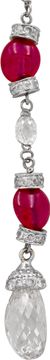 Diamond and Burma Ruby Necklace in 18k White Gold