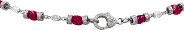 Diamond and Burma Ruby Necklace in 18k White Gold