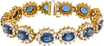 Diamond and sapphire bracelet in 14k yellog gold Necklace Collection