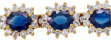 Diamond and sapphire bracelet in 14k yellog gold
