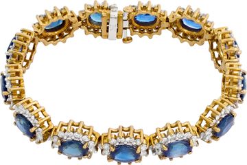 Diamond and sapphire bracelet in 14k yellog gold