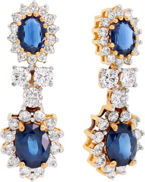 Diamond and sapphire earrings in 14k yellow gold