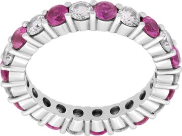 Diamond & Sapphire eternity band in platinum Ring Collection