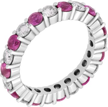 Diamond & Sapphire eternity band in platinum