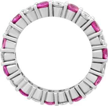 Diamond & Sapphire eternity band in platinum