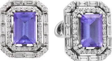 Diamond and tanzanite earrings in 14K white gold Earring Collection