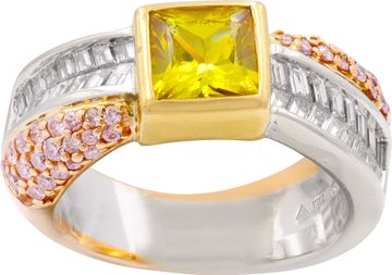 Lux Ring Diamonds and yellow sapphire set in 18k yellow & white gold Diamond and yellow sapphire ring set in 18k yellow & white gold Ring Collection