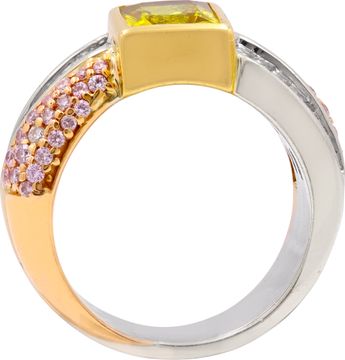 Lux Ring Diamonds and yellow sapphire set in 18k yellow & white gold