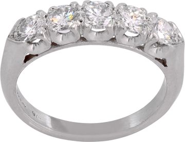 Diamond Band in platinum featuring five brilliant round diamonds Diamond Band in platinum featuring five brilliant round diamonds Ring Collection