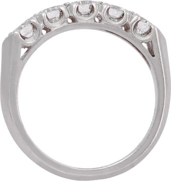 Diamond Band in platinum featuring five brilliant round diamonds