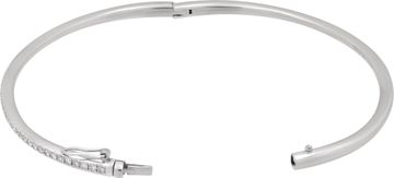 Diamond Bangle . De Beers Classic 18k white gold diamond bangle rodium plated.