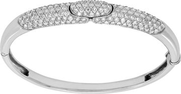 Diamond bangle in platinum with over 5 carats in round diamonds (G-H Color, VS Clarity). Bracelet Collection