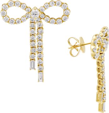 Diamond Bowtie earrings in 14k yellow gold