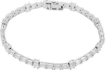 Diamond bracelet East-west with 10.16 carats in emerald-cut G-H color, VS clarity diamonds set in platinum