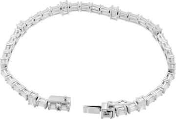 Diamond bracelet East-west with 10.16 carats in emerald-cut G-H color, VS clarity diamonds set in platinum