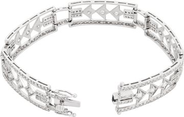 Diamond Bracelet In 18k White Gold With Over 3.5 Carats In Round Brilliant Cut Diamonds.