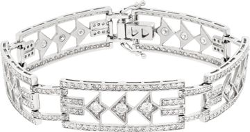 Diamond Bracelet In 18k White Gold With Over 3.5 Carats In Round Brilliant Cut Diamonds. Bracelet Collection