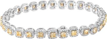 Diamond Bracelet In 18k Yellow And White Gold With Yellow Diamonds