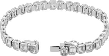 Diamond bracelet with 19.27 carats in emerald and round cut G-H color, VS clarity diamonds set in platinum