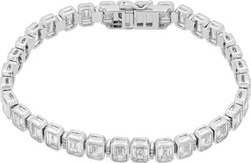 Diamond bracelet with 19.27 carats in emerald and round cut G-H color, VS clarity diamonds set in platinum
