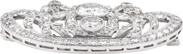 Diamond Brooch with Two Big Center Diamonds