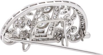 Diamond Brooch with Two Big Center Diamonds