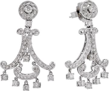 Diamond Chandelier earrings in 14k white gold