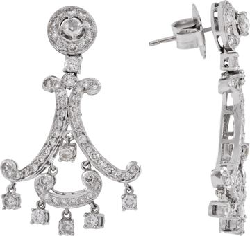 Diamond Chandelier earrings in 14k white gold