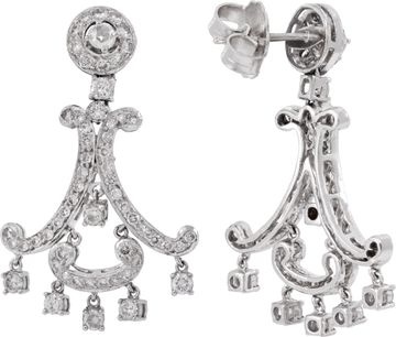 Diamond Chandelier earrings in 14k white gold