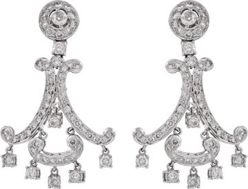 Diamond Chandelier earrings in 14k white gold Earring Collection