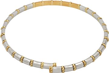 Diamond choker necklace in 18k white and yellow gold