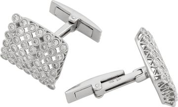 Diamond cufflinks in 18k white gold