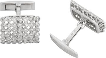 Diamond cufflinks in 18k white gold