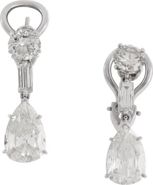 Diamond dangling earrings over 5 carats in diamonds