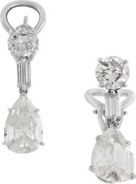 Diamond dangling earrings over 5 carats in diamonds