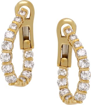 Diamond earrings and necklace set in 18k yellow gold over 6.50 carats in diamonds