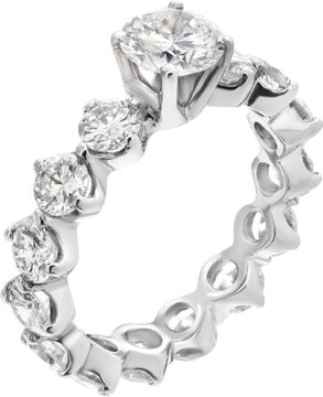Diamond Eternity Band and Ring GIA certified round brilliant cut diamond 1.10 carat (F color, VS1 clarity)