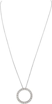 Eternity band with diamonds in pendant necklace in 14k white gold