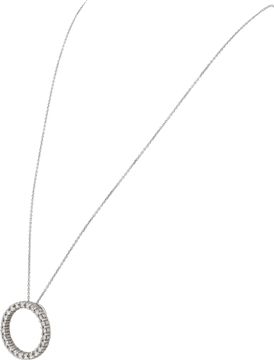 Eternity band with diamonds in pendant necklace in 14k white gold