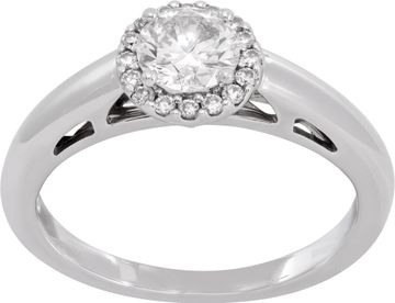 Diamond Halo Engagement Ring in platinum