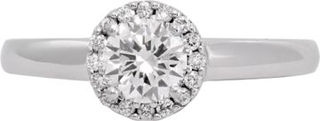 Diamond Halo Engagement Ring in platinum