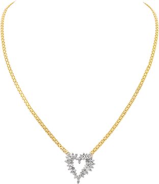 Diamond heart necklace in 14k yellow and white gold Diamond heart necklace in 14k yellow and white gold Necklace Collection